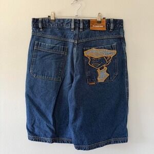 2000s Baggy Denim Jorts shorts FUBU Embroided 36